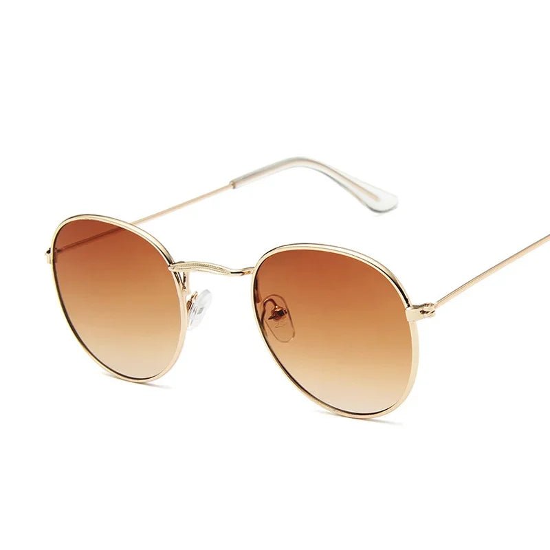 Gafas De sol redondas pequeñas Vintage para mujer, gafas De sol clásicas De diseño De marca Retro, gafas De sol con espejo para hombre, gafas De sol a la moda para mujer - VibraStore