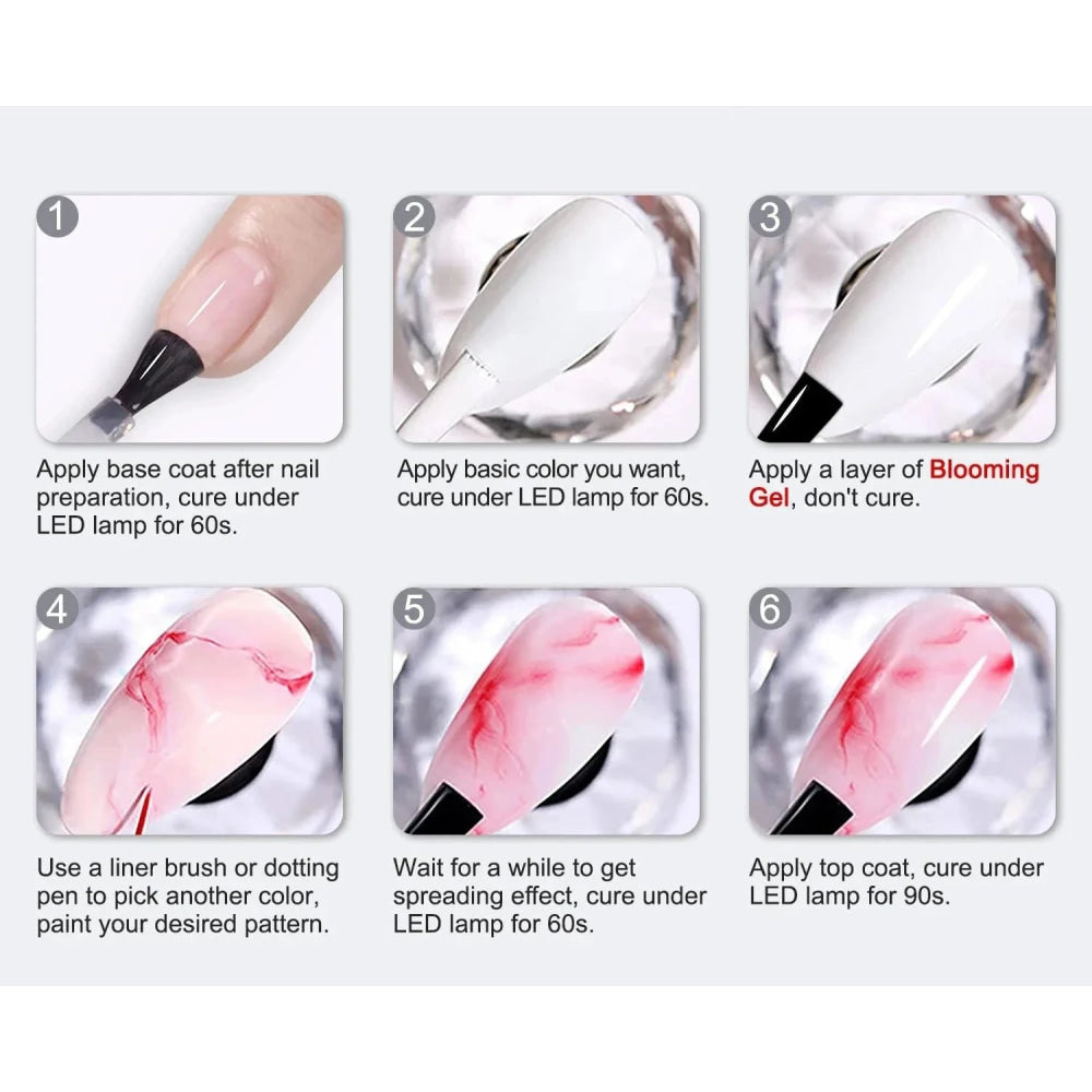 Gel floreciente para uñas, gel funcional con efecto de extensión de flores, fácil de aplicar para principiantes, salón en casa, manicura artística para uñas - VibraStore