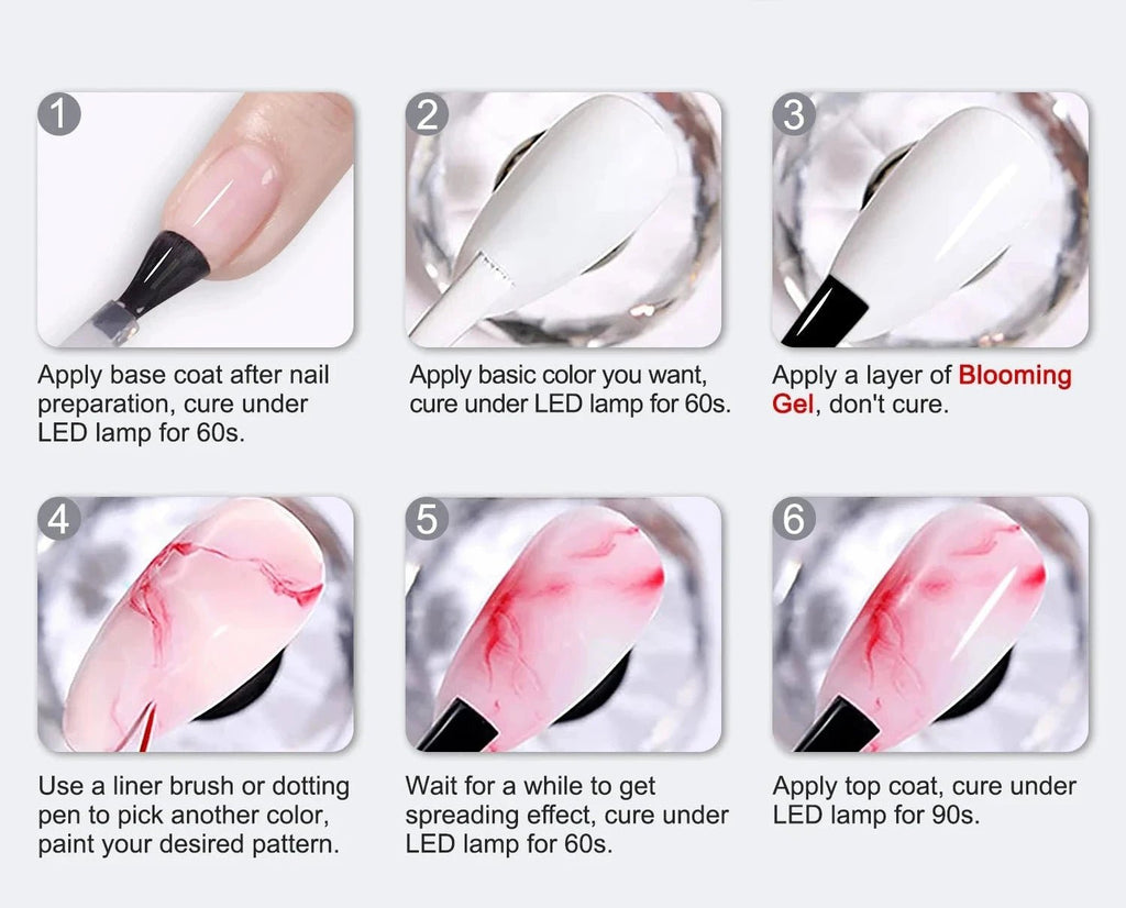 Gel floreciente para uñas, gel funcional con efecto de extensión de flores, fácil de aplicar para principiantes, salón en casa, manicura artística para uñas - VibraStore