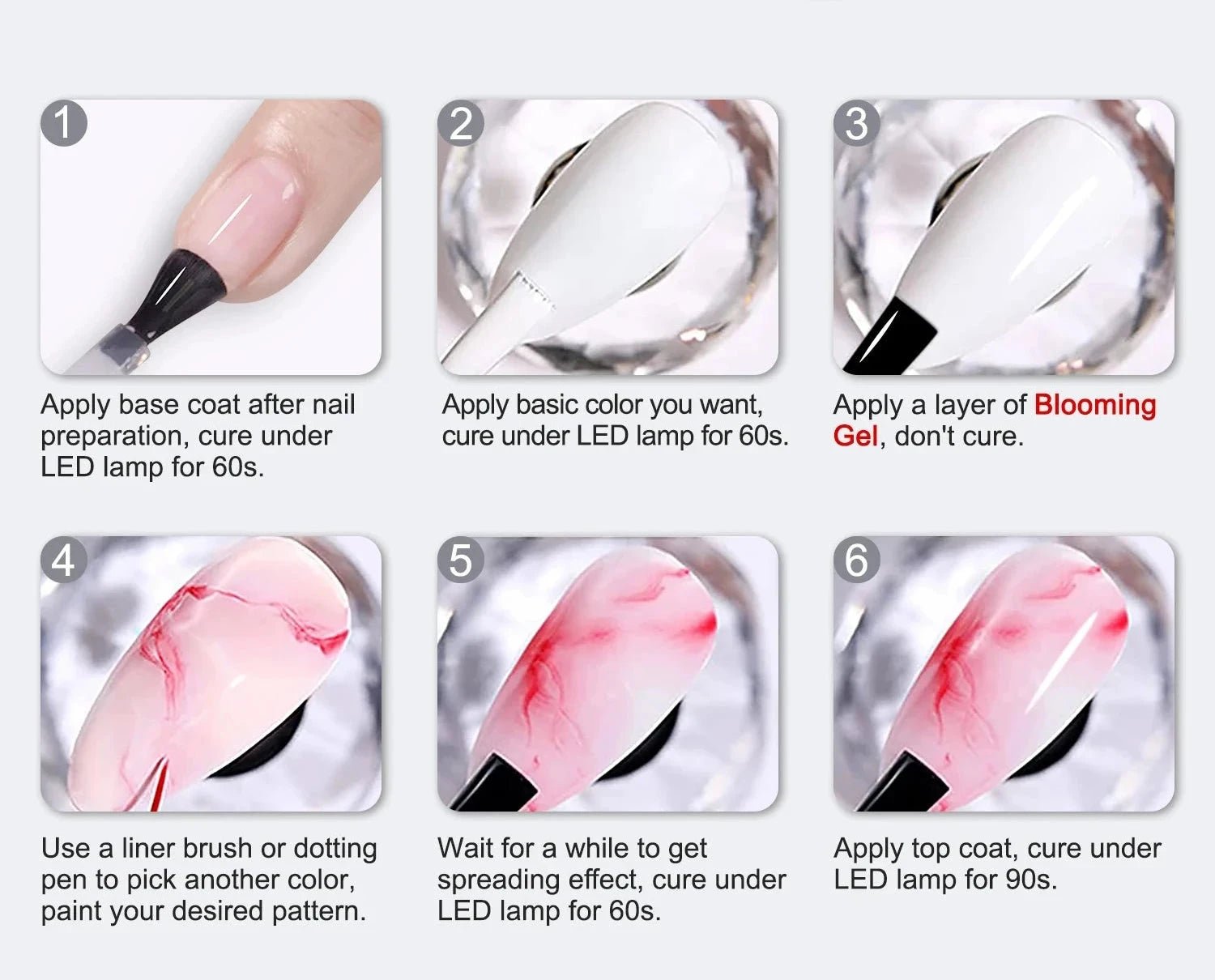 Gel floreciente para uñas, gel funcional con efecto de extensión de flores, fácil de aplicar para principiantes, salón en casa, manicura artística para uñas - VibraStore