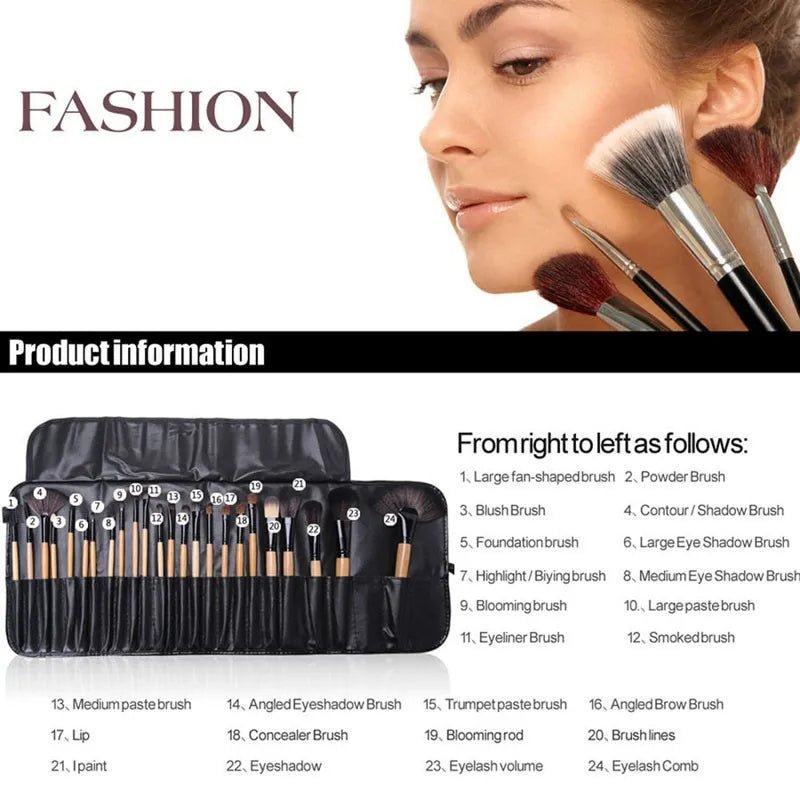 Gift Bag Of 24 Makeup Brush Sets Professional Cosmetics. - VibraStore