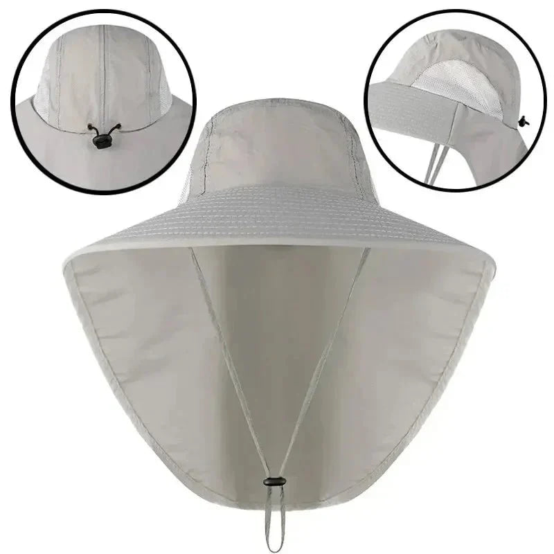 Gorra de béisbol de ala ancha para hombre y mujer, sombrero con solapa, protector de cuello, refrigeración, Safari, senderismo, pesca, aire libre - VibraStore
