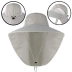 Gorra de béisbol de ala ancha para hombre y mujer, sombrero con solapa, protector de cuello, refrigeración, Safari, senderismo, pesca, aire libre - VibraStore