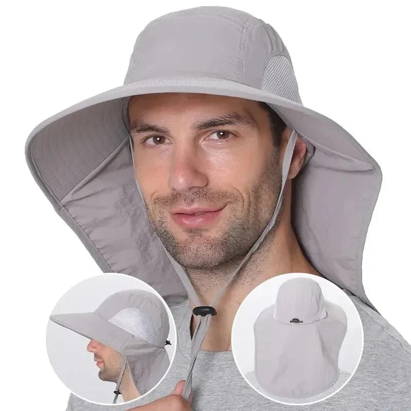 Gorra de béisbol de ala ancha para hombre y mujer, sombrero con solapa, protector de cuello, refrigeración, Safari, senderismo, pesca, aire libre - VibraStore