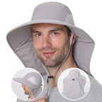 Gorra de béisbol de ala ancha para hombre y mujer, sombrero con solapa, protector de cuello, refrigeración, Safari, senderismo, pesca, aire libre - VibraStore