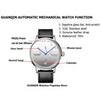 GUANQIN Mechanical Business Watch Men Luxury Brand Luminous Stainless Steel Strap Wrist Mens Automatic Watches Clock relogio BYR - VibraStore