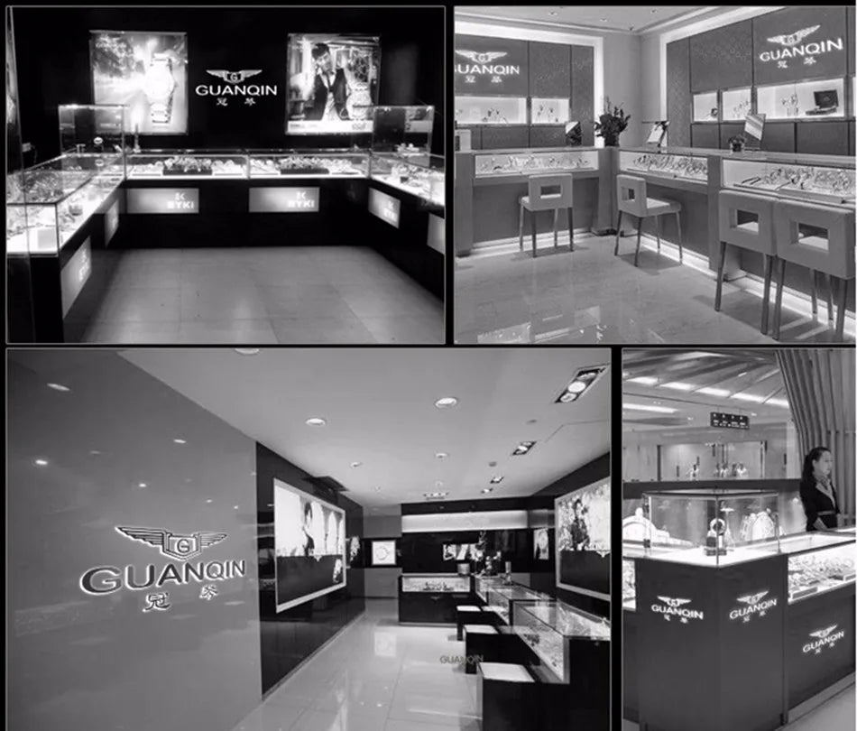 GUANQIN Mechanical Business Watch Men Luxury Brand Luminous Stainless Steel Strap Wrist Mens Automatic Watches Clock relogio BYR - VibraStore