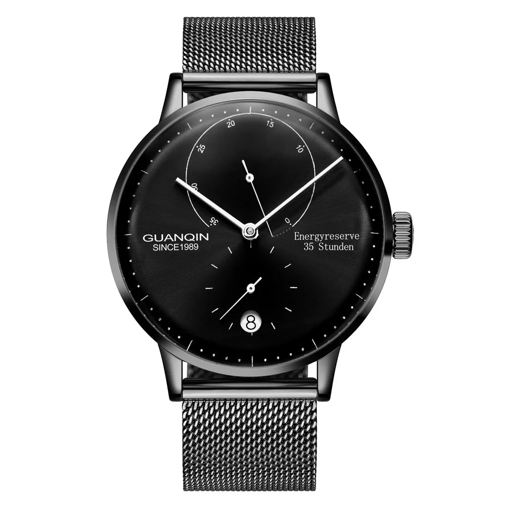 GUANQIN Mechanical Business Watch Men Luxury Brand Luminous Stainless Steel Strap Wrist Mens Automatic Watches Clock relogio BYR - VibraStore