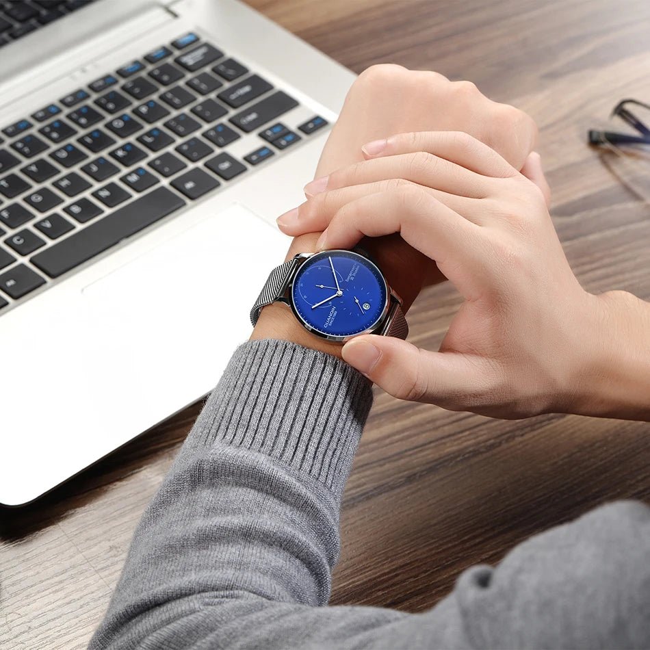 GUANQIN Mechanical Business Watch Men Luxury Brand Luminous Stainless Steel Strap Wrist Mens Automatic Watches Clock relogio BYR - VibraStore