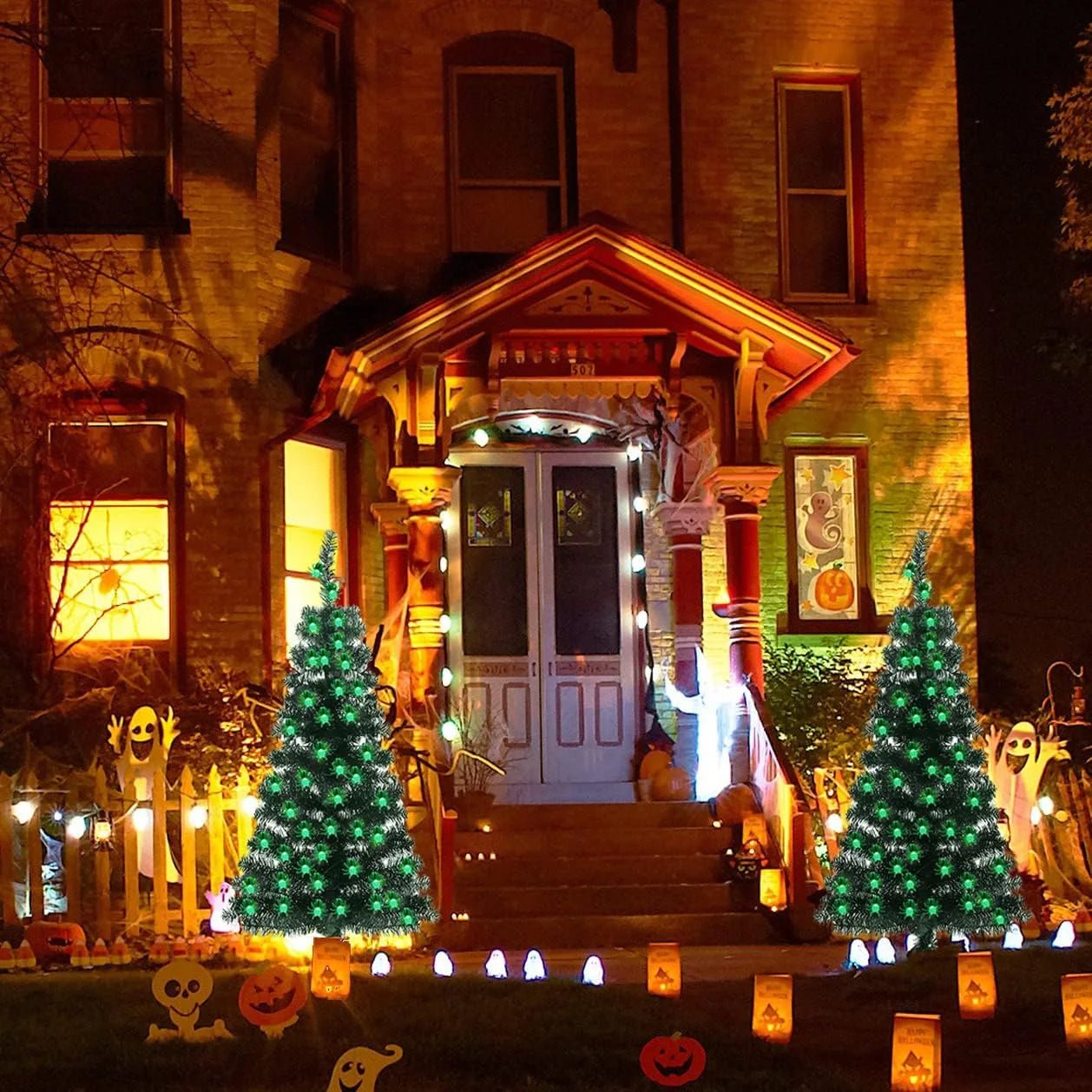 Guirnalda de luces LED araña Halloween: 20/30 modos, energía solar, decoración para hogar y jardín - VibraStore