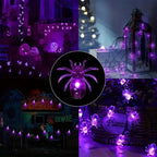 Guirnalda de luces LED araña Halloween: 20/30 modos, energía solar, decoración para hogar y jardín - VibraStore