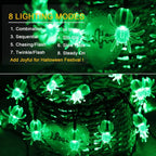 Guirnalda de luces LED araña Halloween: 20/30 modos, energía solar, decoración para hogar y jardín - VibraStore