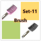 Hairbrush Anti Klit Brushy Haarborstel Women Detangler Hair Brush Bristle Nylon Scalp Massage Teaser Hair Brush Comb - VibraStore