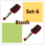 Hairbrush Anti Klit Brushy Haarborstel Women Detangler Hair Brush Bristle Nylon Scalp Massage Teaser Hair Brush Comb - VibraStore