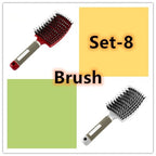 Hairbrush Anti Klit Brushy Haarborstel Women Detangler Hair Brush Bristle Nylon Scalp Massage Teaser Hair Brush Comb - VibraStore