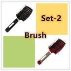 Hairbrush Anti Klit Brushy Haarborstel Women Detangler Hair Brush Bristle Nylon Scalp Massage Teaser Hair Brush Comb - VibraStore
