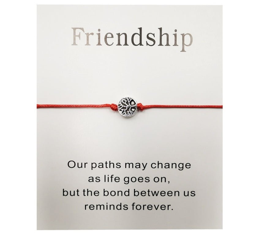 Hand - woven Red Rope Tree of Life Bracelet - VibraStore