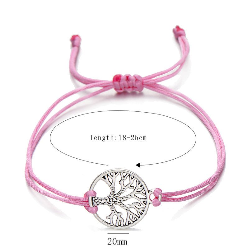 Hand - woven Red Rope Tree of Life Bracelet - VibraStore