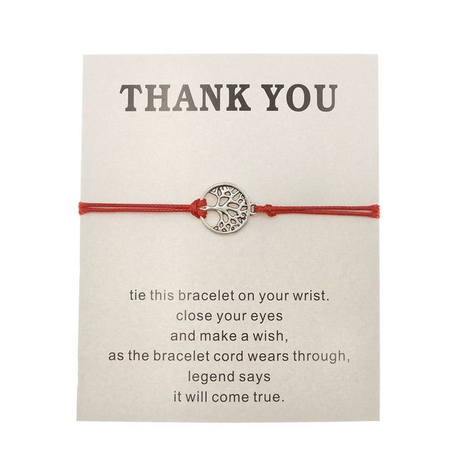 Hand - woven Red Rope Tree of Life Bracelet - VibraStore