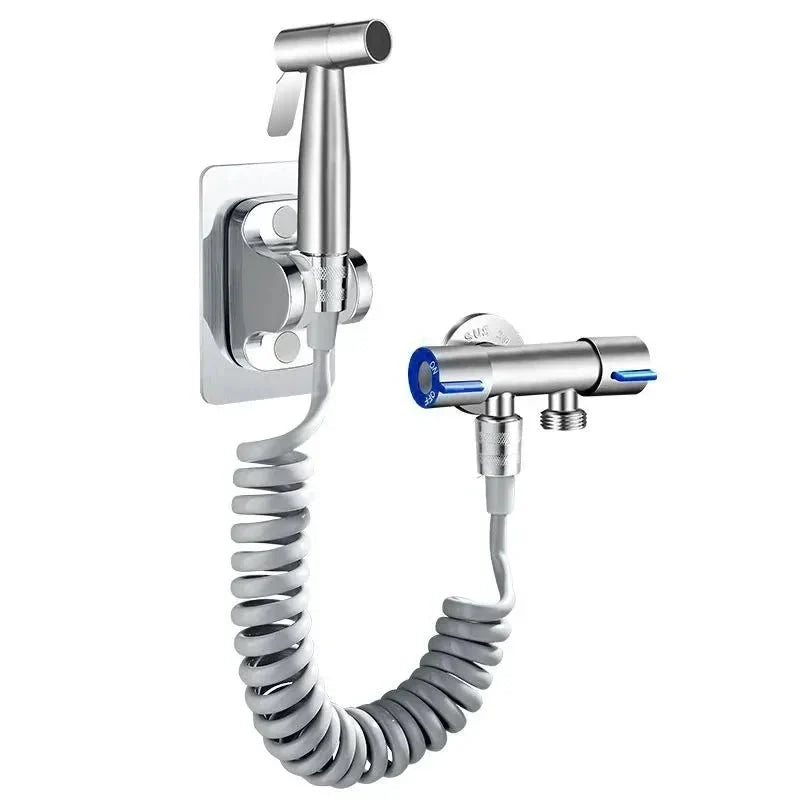 Handheld Bidet Sprayer Set 304 Stainless Steel Spray Gun Shower Handheld Toilet Bidet Faucet Sprayer Shower Nozzle Self Cleaning - VibraStore