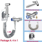 Handheld Bidet Sprayer Set 304 Stainless Steel Spray Gun Shower Handheld Toilet Bidet Faucet Sprayer Shower Nozzle Self Cleaning - VibraStore