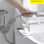 Handheld Bidet Sprayer Set 304 Stainless Steel Spray Gun Shower Handheld Toilet Bidet Faucet Sprayer Shower Nozzle Self Cleaning - VibraStore