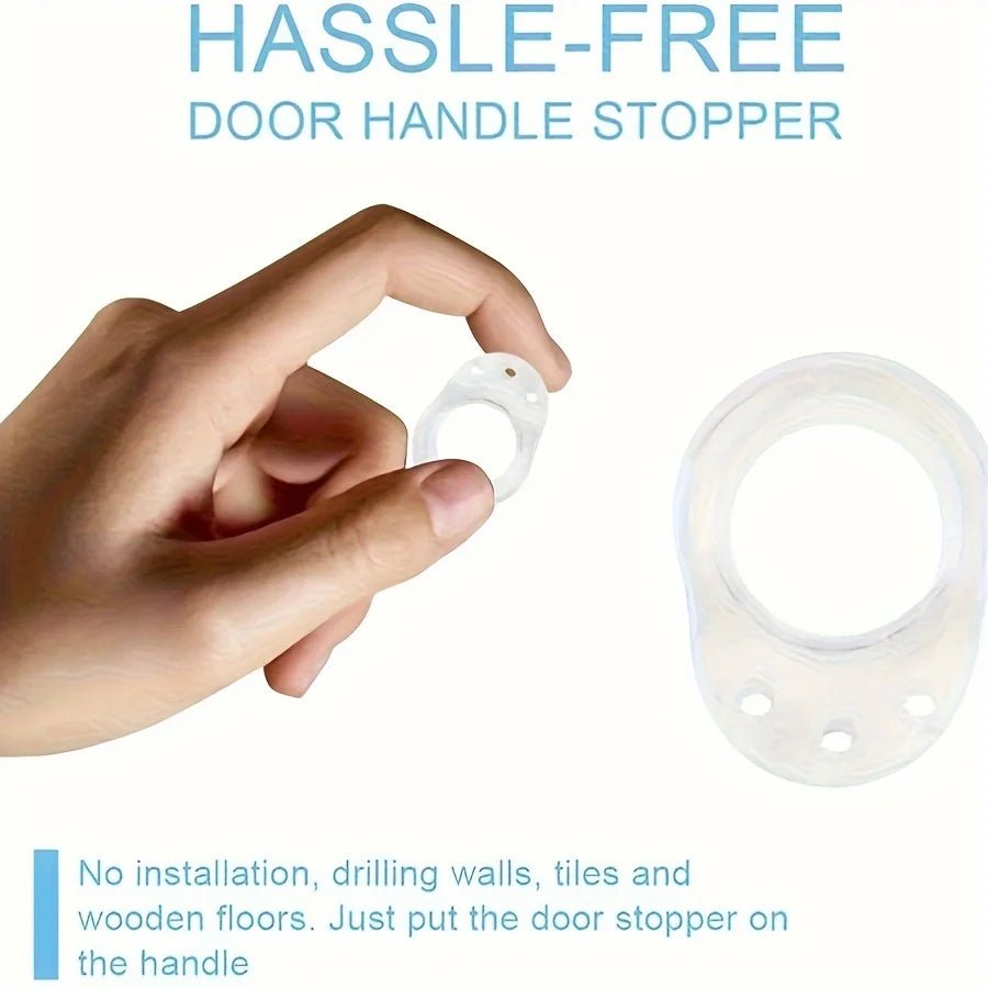 Handles Door Stopper Silicone Gel Door Stop Transparent Wall Protection Door Knob Bumper Furniture Protector Pad Handle Buffer - VibraStore