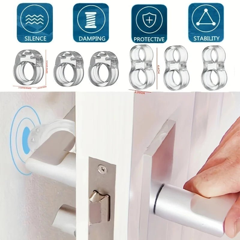 Handles Door Stopper Silicone Gel Door Stop Transparent Wall Protection Door Knob Bumper Furniture Protector Pad Handle Buffer - VibraStore