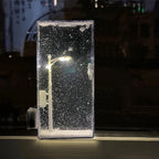 Handmade Snow Scene Night Light Desk Light Christmas Crafts Snowy Night Lamp Decor Arts And Crafts Night Street Lamps for Girl - VibraStore
