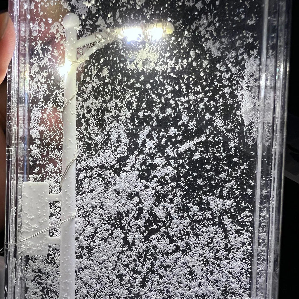 Handmade Snow Scene Night Light Desk Light Christmas Crafts Snowy Night Lamp Decor Arts And Crafts Night Street Lamps for Girl - VibraStore