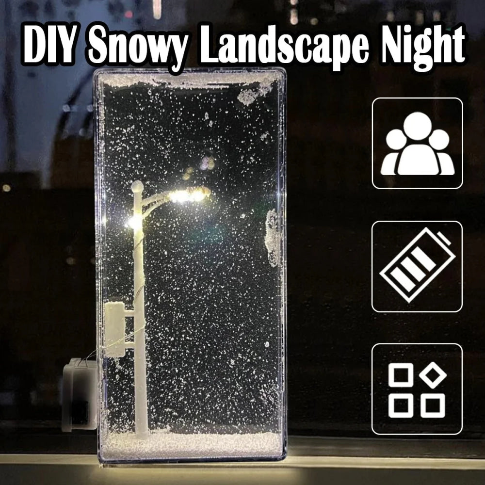 Handmade Snow Scene Night Light Desk Light Christmas Crafts Snowy Night Lamp Decor Arts And Crafts Night Street Lamps for Girl - VibraStore