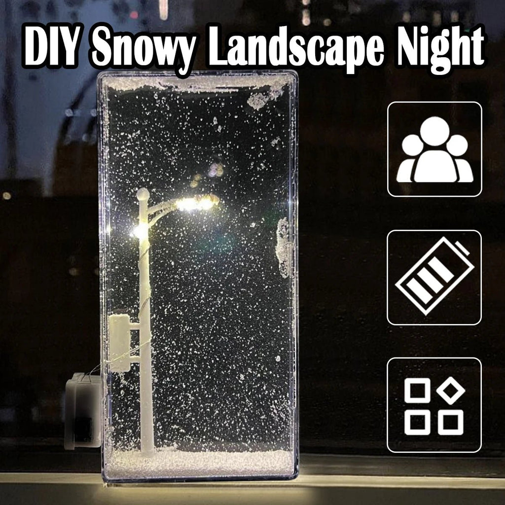 Handmade Snow Scene Night Light Desk Light Christmas Crafts Snowy Night Lamp Decor Arts And Crafts Night Street Lamps for Girl - VibraStore