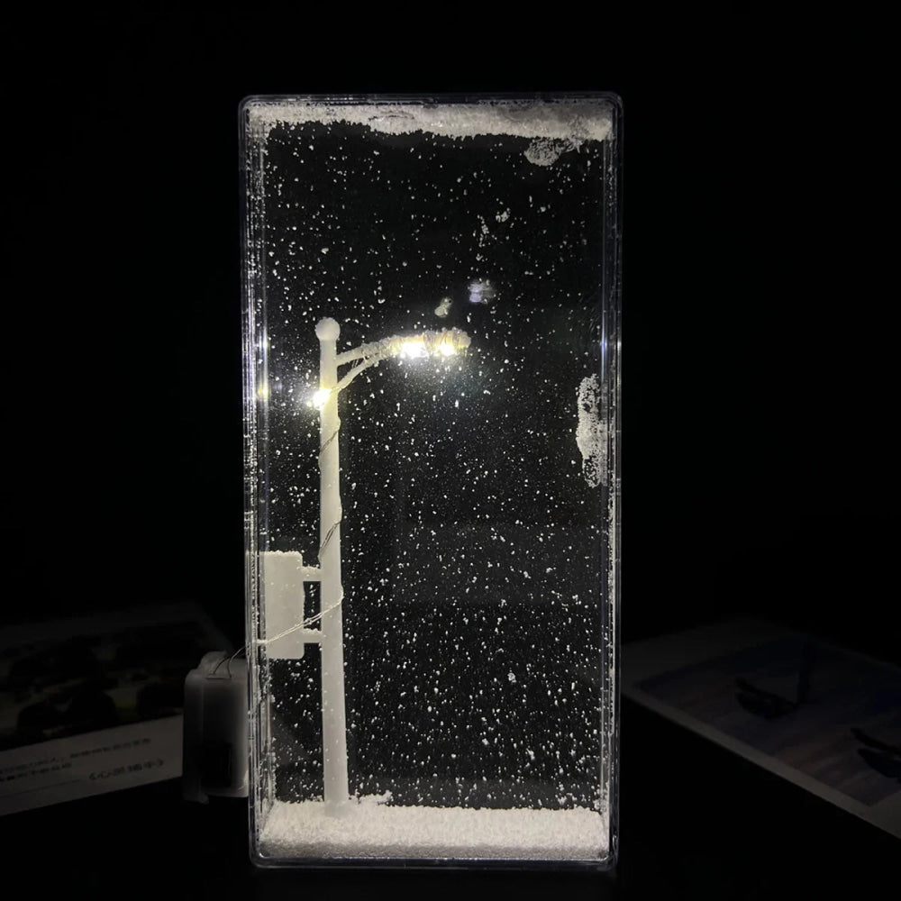 Handmade Snow Scene Night Light Desk Light Christmas Crafts Snowy Night Lamp Decor Arts And Crafts Night Street Lamps for Girl - VibraStore