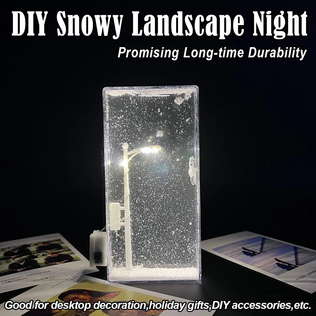 Handmade Snow Scene Night Light Desk Light Christmas Crafts Snowy Night Lamp Decor Arts And Crafts Night Street Lamps for Girl - VibraStore