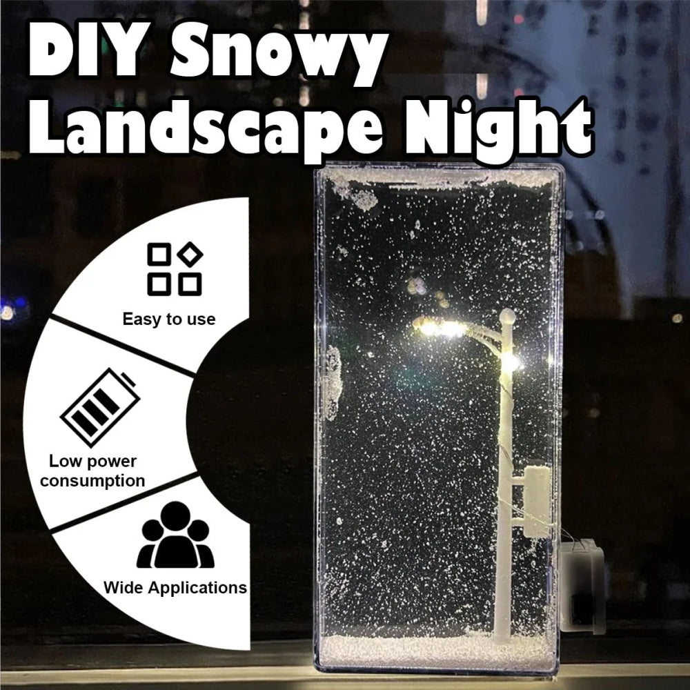 Handmade Snow Scene Night Light Desk Light Christmas Crafts Snowy Night Lamp Decor Arts And Crafts Night Street Lamps for Girl - VibraStore