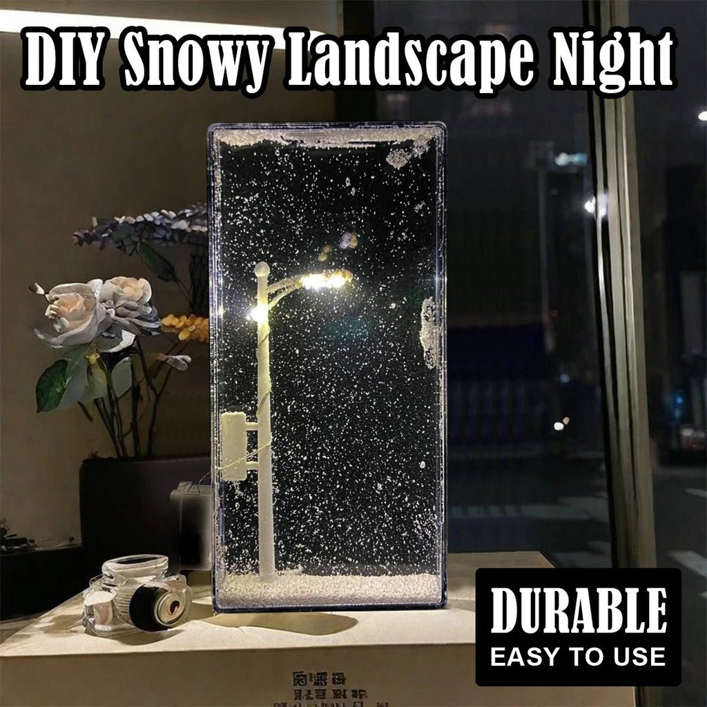 Handmade Snow Scene Night Light Desk Light Christmas Crafts Snowy Night Lamp Decor Arts And Crafts Night Street Lamps for Girl - VibraStore