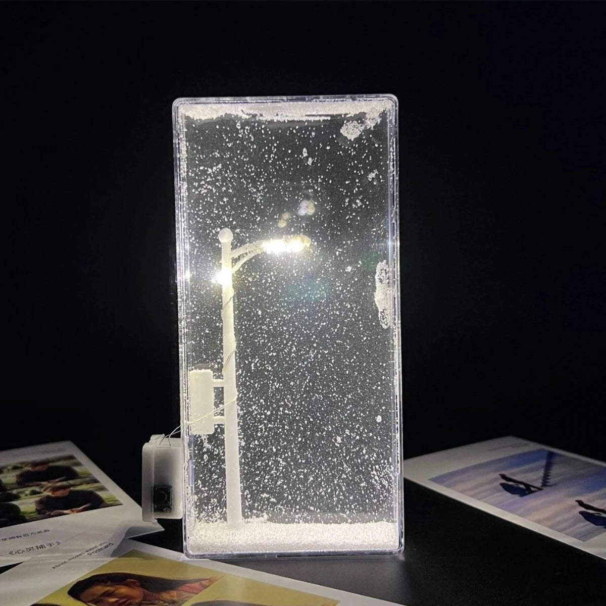 Handmade Snow Scene Night Light Desk Light Christmas Crafts Snowy Night Lamp Decor Arts And Crafts Night Street Lamps for Girl - VibraStore