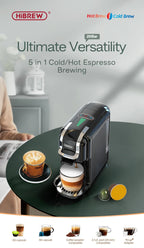 HiBREW Multiple Capsule Coffee Machine, Hot/Cold Dolce Gusto Milk Nespresso Capsule ESE Pod Ground Coffee Cafeteria 20Bar 5 in 1 - VibraStore