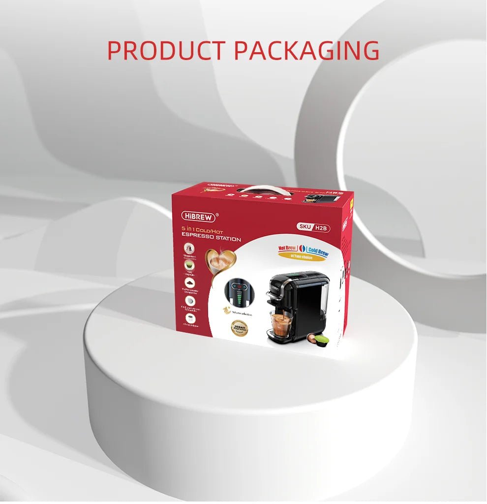 HiBREW Multiple Capsule Coffee Machine, Hot/Cold Dolce Gusto Milk Nespresso Capsule ESE Pod Ground Coffee Cafeteria 20Bar 5 in 1 - VibraStore