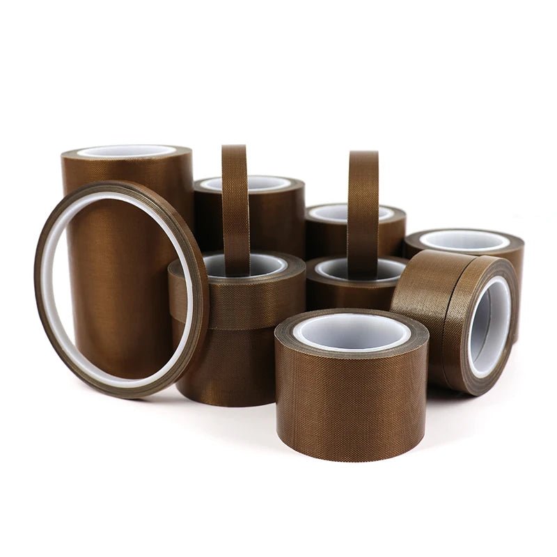 High Temperature PTFE Coated Fabric Cloth Tape 5~100mm 0.13/0.18mm Adhesive Electrical Insulation Tape for Vacuum Sealer Machine - VibraStore