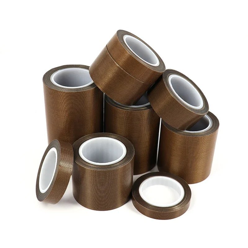 High Temperature PTFE Coated Fabric Cloth Tape 5~100mm 0.13/0.18mm Adhesive Electrical Insulation Tape for Vacuum Sealer Machine - VibraStore