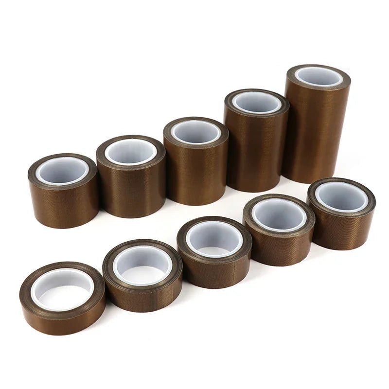 High Temperature PTFE Coated Fabric Cloth Tape 5~100mm 0.13/0.18mm Adhesive Electrical Insulation Tape for Vacuum Sealer Machine - VibraStore