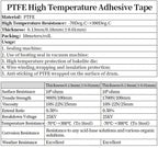 High Temperature PTFE Coated Fabric Cloth Tape 5~100mm 0.13/0.18mm Adhesive Electrical Insulation Tape for Vacuum Sealer Machine - VibraStore