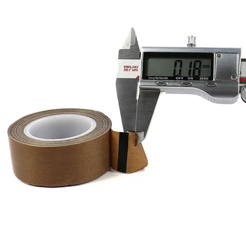 High Temperature PTFE Coated Fabric Cloth Tape 5~100mm 0.13/0.18mm Adhesive Electrical Insulation Tape for Vacuum Sealer Machine - VibraStore