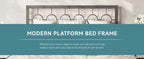 HOOMIC Metal Platform Bed Frame with Vintage Circular Design Headboard and Footboard, Extra Under - Bed Storage Allewie - VibraStore