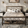 HOOMIC Metal Platform Bed Frame with Vintage Circular Design Headboard and Footboard, Extra Under - Bed Storage Allewie - VibraStore