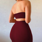 Hugcitar - Conjunto elegante de 2 uds para mujer, camiseta sin mangas Sexy sin tirantes, Top corto, falda Maxi, ropa informal de verano para mujer, Festival de fiesta 2025 - VibraStore