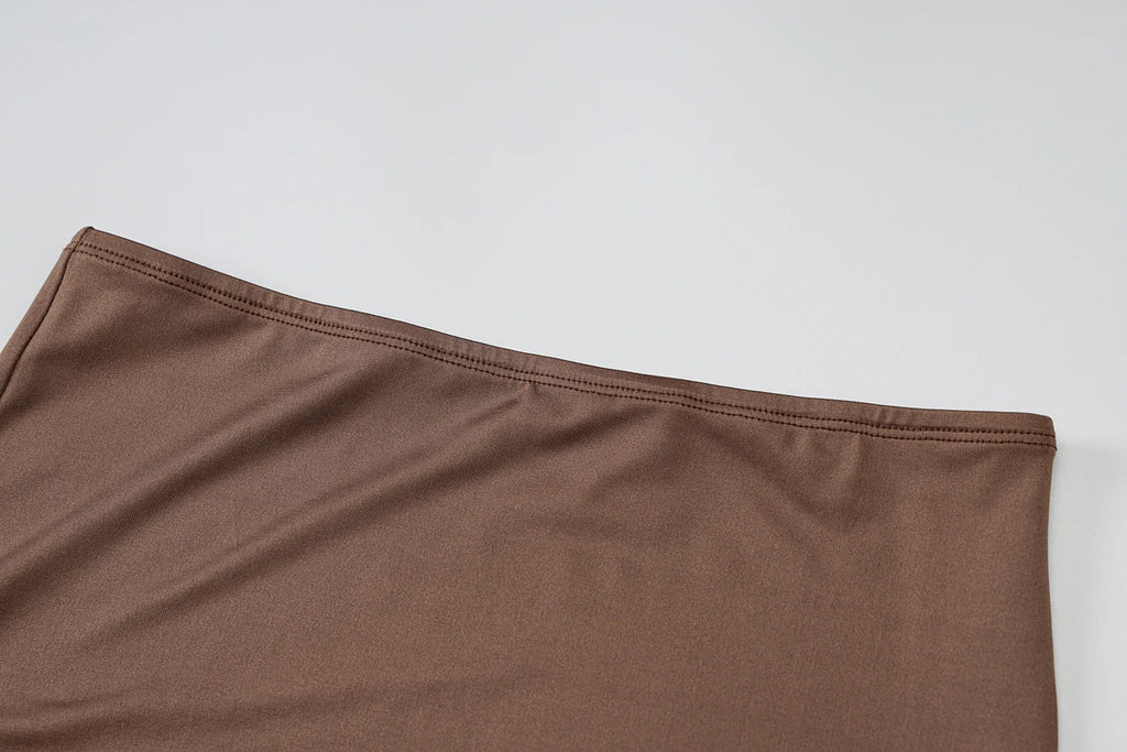 Hugcitar - Conjunto elegante de 2 uds para mujer, camiseta sin mangas Sexy sin tirantes, Top corto, falda Maxi, ropa informal de verano para mujer, Festival de fiesta 2025 - VibraStore