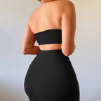 Hugcitar - Conjunto elegante de 2 uds para mujer, camiseta sin mangas Sexy sin tirantes, Top corto, falda Maxi, ropa informal de verano para mujer, Festival de fiesta 2025 - VibraStore