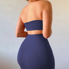 Hugcitar - Conjunto elegante de 2 uds para mujer, camiseta sin mangas Sexy sin tirantes, Top corto, falda Maxi, ropa informal de verano para mujer, Festival de fiesta 2025 - VibraStore